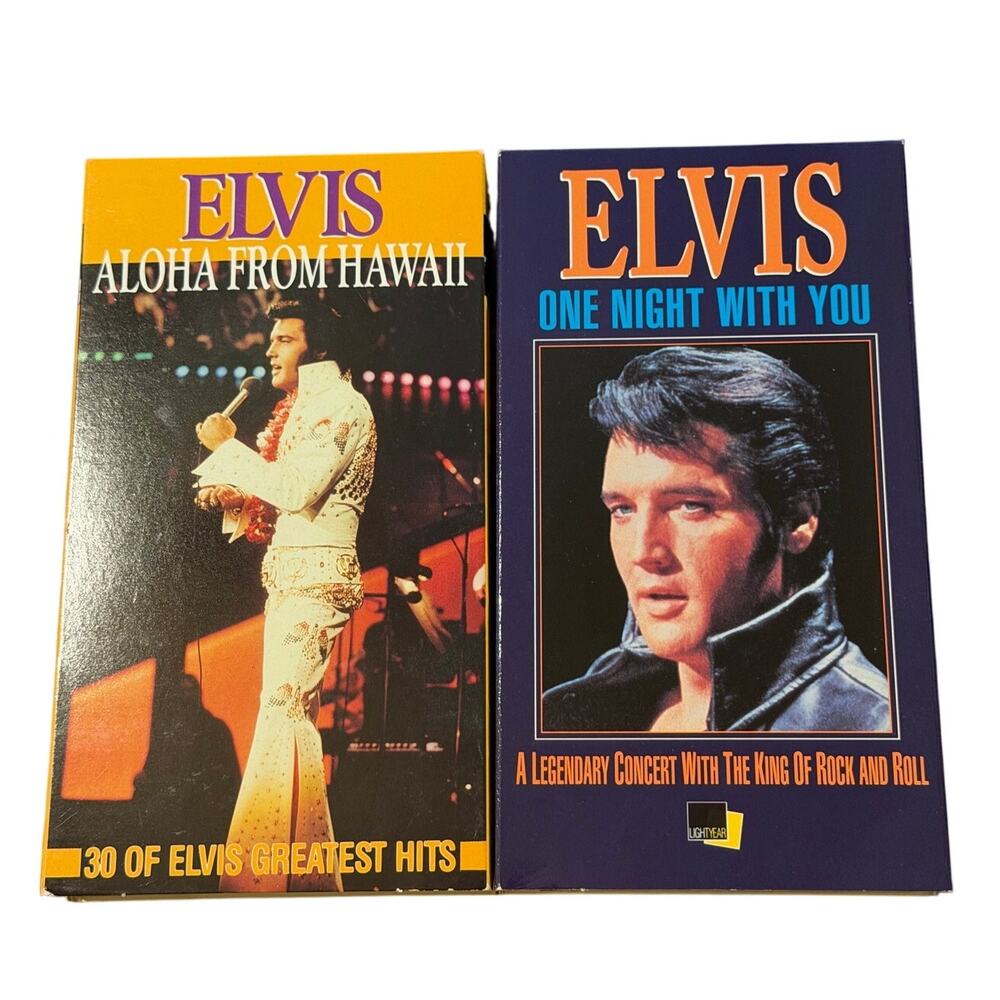 Elvis VHS Two 2 One Night With You and Aloha From Hawaii